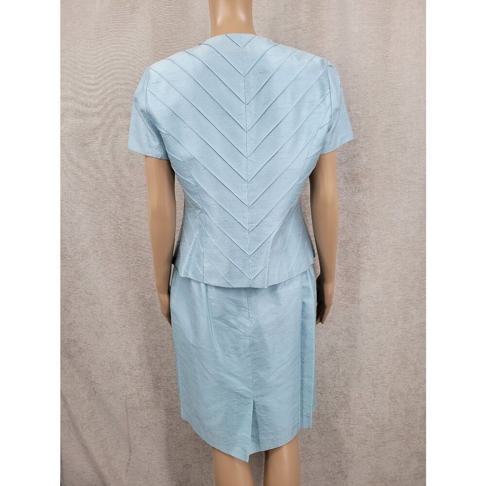 Silk Y2K Spenser Jeremy Light Blue Women's Skirt Suit Two-Piece Set Blazer - Picture 7 of 14